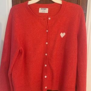 Crew neck, button-down cardigan